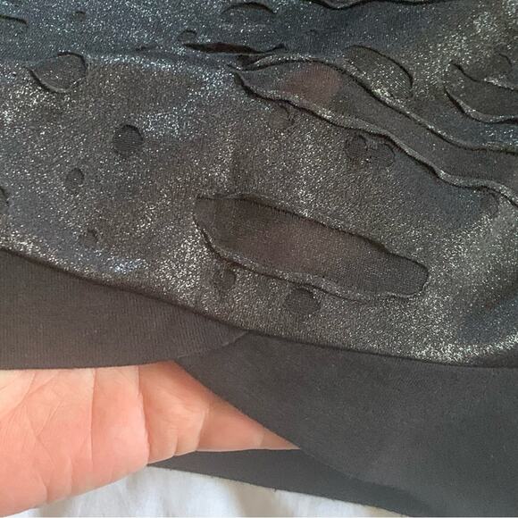 Black Metallic | Distressed Medium Pullover | Allen B. Schwartz | Black Ripped - Picture 9 of 11